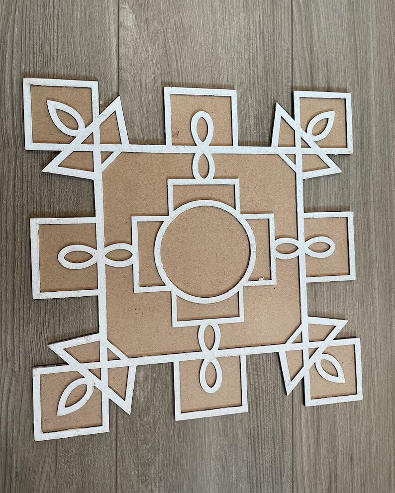 Haoser MDF Rangole Decoration(11 in) Stencil for Decor DIY Craft