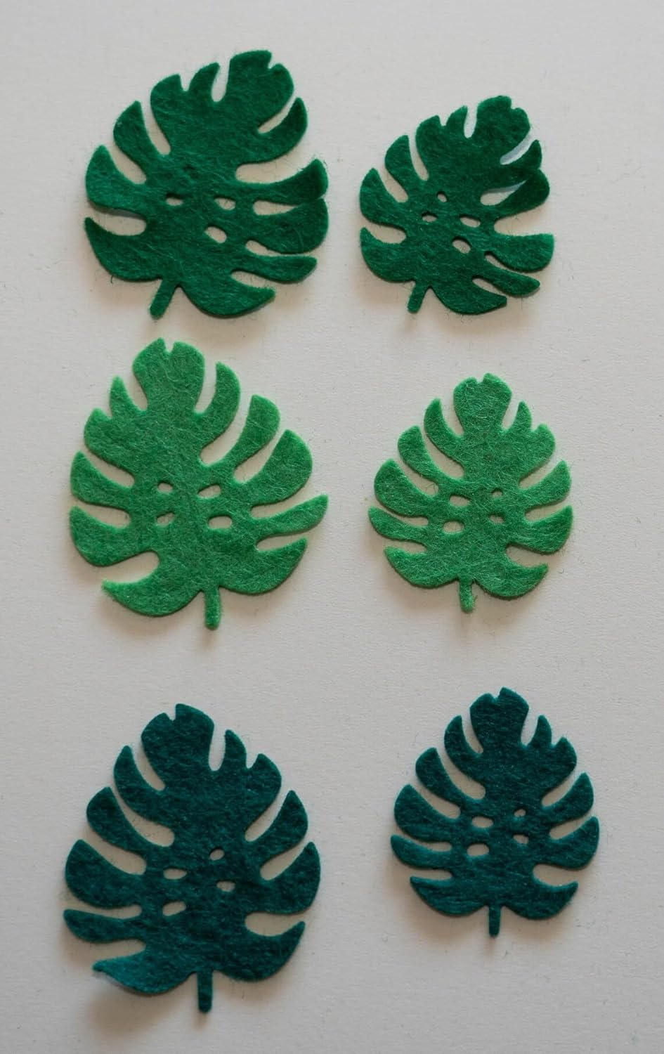 18 Pcs Small Felt Monstera Leaves – 3 Inch Wool Felt Die Cut Leaf Shapes