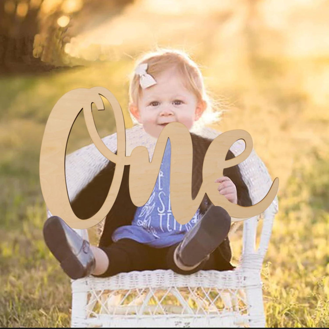 Curious Button Unfinished Wooden One Letter Banner Perfect for First Birthday Photo Shoots, Cake Smashes, Photo Props, Wooden One Letter Cutout for Boys or Girls - Haoser