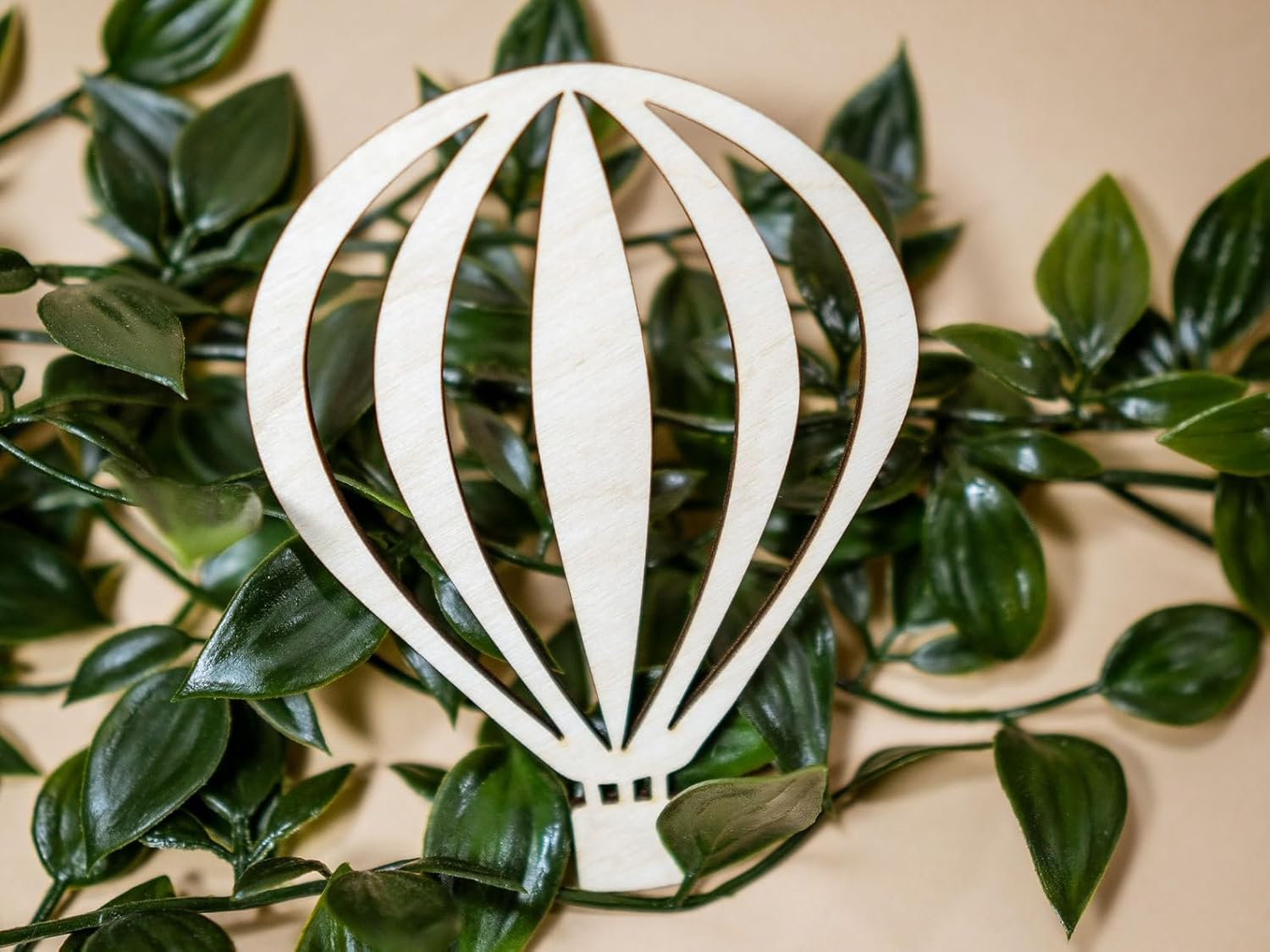 2 Pcs Wooden Hot Air Balloon Cutouts for DIY Craft | Unfinished Balloon Shape for Painting