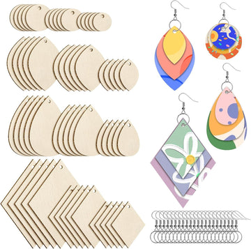 100 Pcs Unfinished Wooden Earrings Blanks – DIY Wood Earring