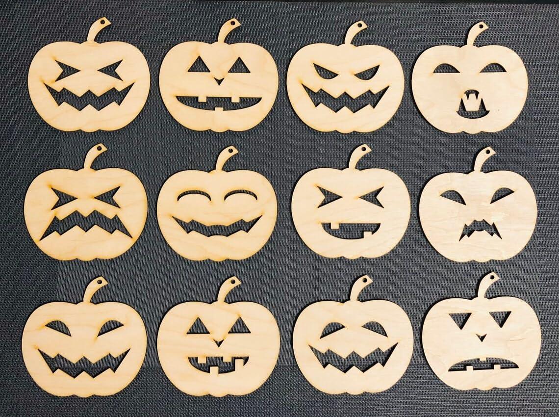 Haoser Wooden Pumpkin Cutout Unfinished Wood Craft Cutout Blank Pumpkin Shape Cutout for Halloween Thanksgiving Party DIY Decoration, 3.9'' inchX3.7 Inch (20 Pcs) - Haoser