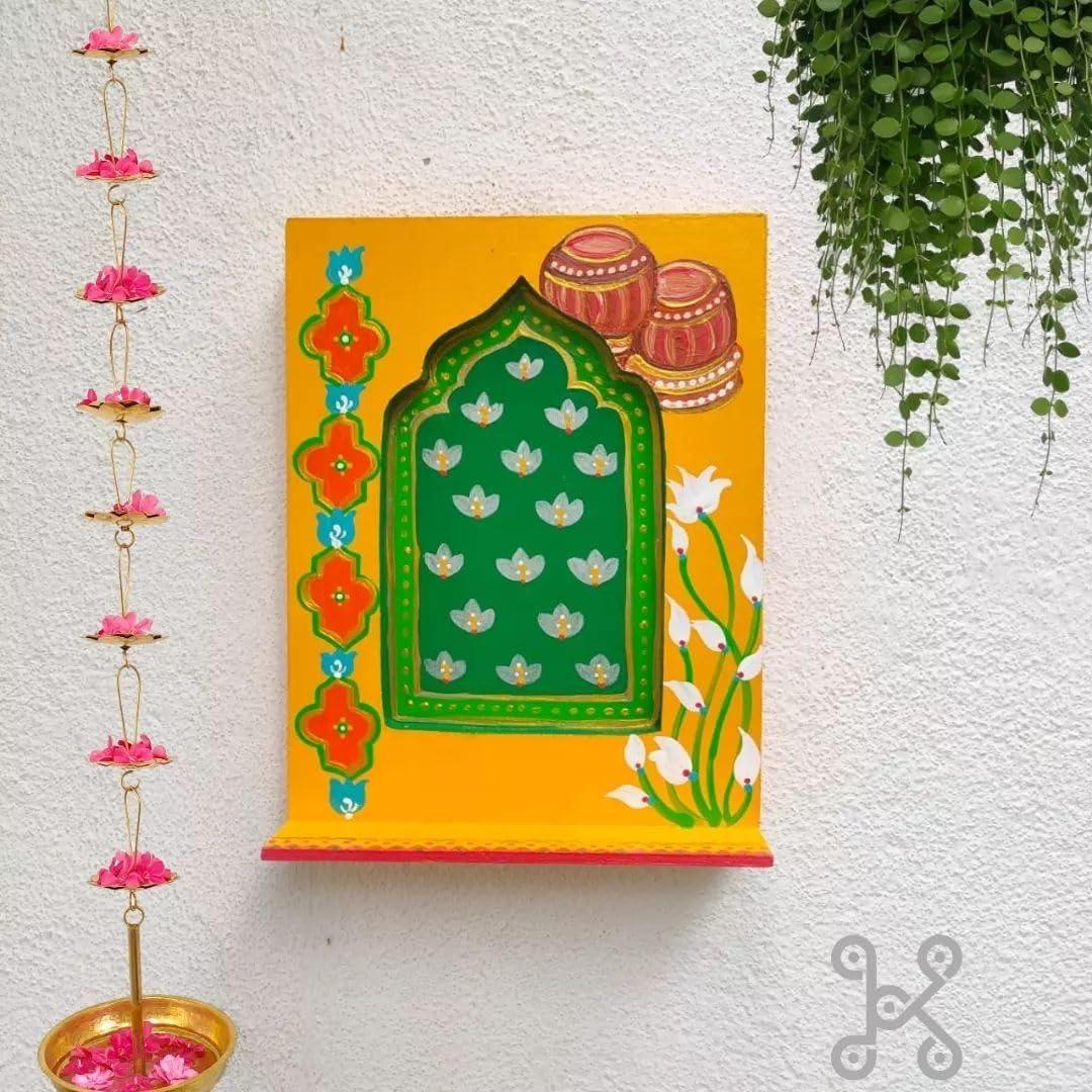 Haoser Plain MDF jharokha Cutouts for Art and Craft|Set of 2 Plain Wooden Jharokha MDF Cutouts Wall Decor Wooden Jharokha MDF Jharokha Cutout (L X H 21 X 30 CM) - Haoser