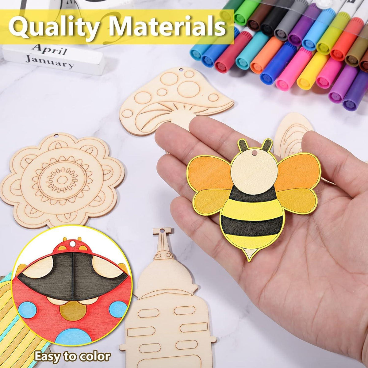 Haoser 10 PCS Unfinished Ice Cream Wood Cutouts 10 Styles Summer DIY Blank Unfinished Wooden Cutouts for Crafts Ice Cream Ornament for Kids Painting, DIY Crafts Home Decoration,Kids Art and Craft kit - Haoser