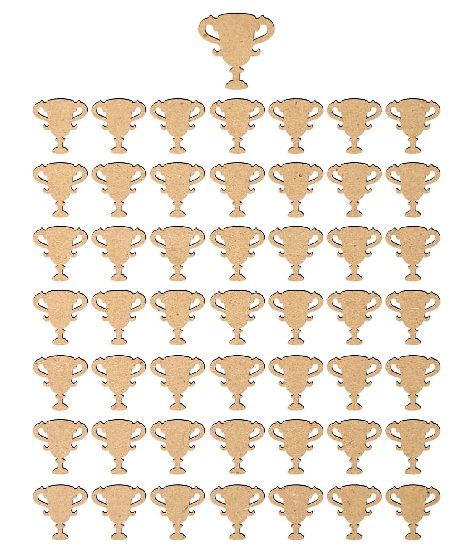 Haoser 3mm Wooden Trofee Cutouts for Scrapbooking Arts Crafts DIY Decoration Display Décor - Haoser