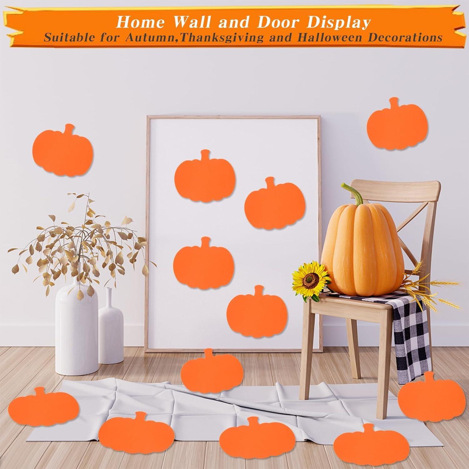 Haoser 50 pc Pcs Pumpkin Cutouts Paper Fall Harvest Pumpkin Cut-Outs Pumpkin Shaped Accents for Kids DIY Craft Projects Autumn Thanksgiving Halliween Classroom Bulletin Board Decorations - Haoser