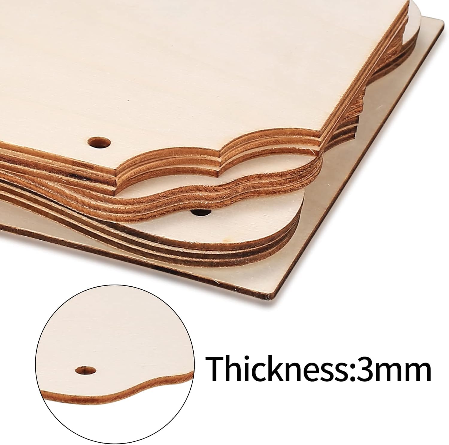 12 Pcs Unfinished Blank Wood Signs, Wooden Hanging Plaques Blank, Decorative Wood Plaque