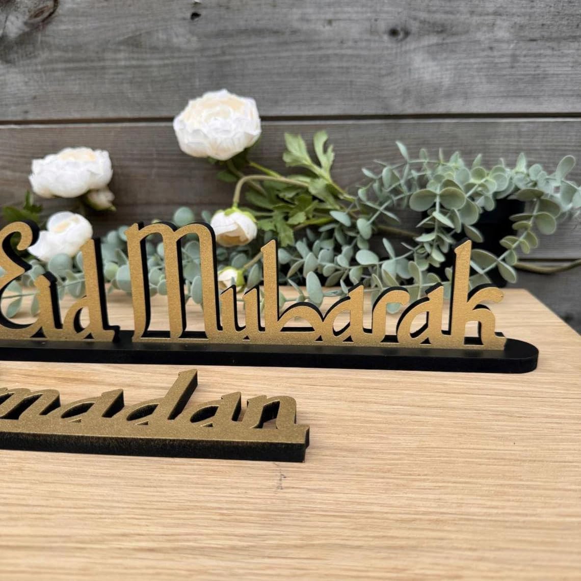Haoser Eid Ramadan Mubarak Standing Sign With Wood Base