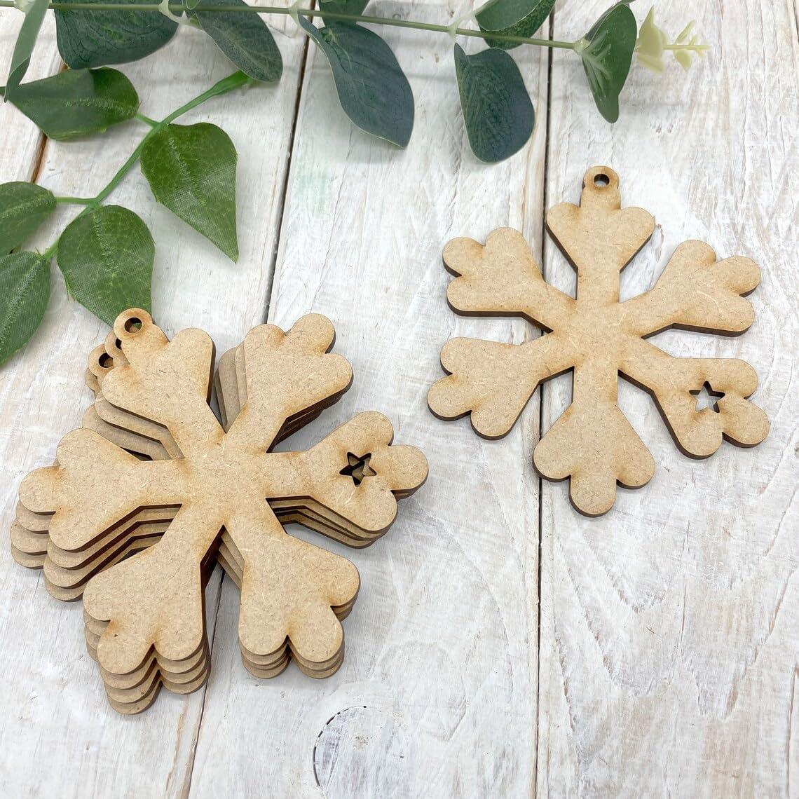 Haoser 18 pc Christmas Wooden Hanging Ornaments Unfinished Wood Slices Christmas Crafts for Kids DIY Christmas Decorations Party Supplies Favors - Haoser