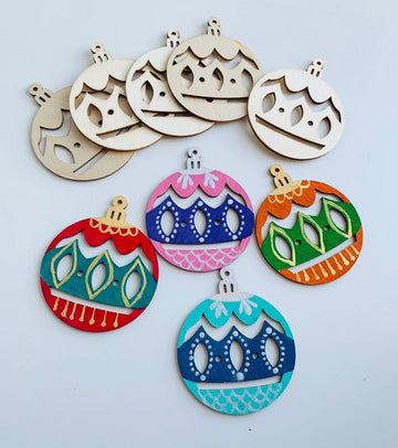 Haoser MDF Decorative Hanging orgnaments for chirtmas Craft, Unfinished Wood Cutouts Christmas Decoration DIY Crafts Wooden Christmas Tree MDF Christmas Ornaments - Haoser