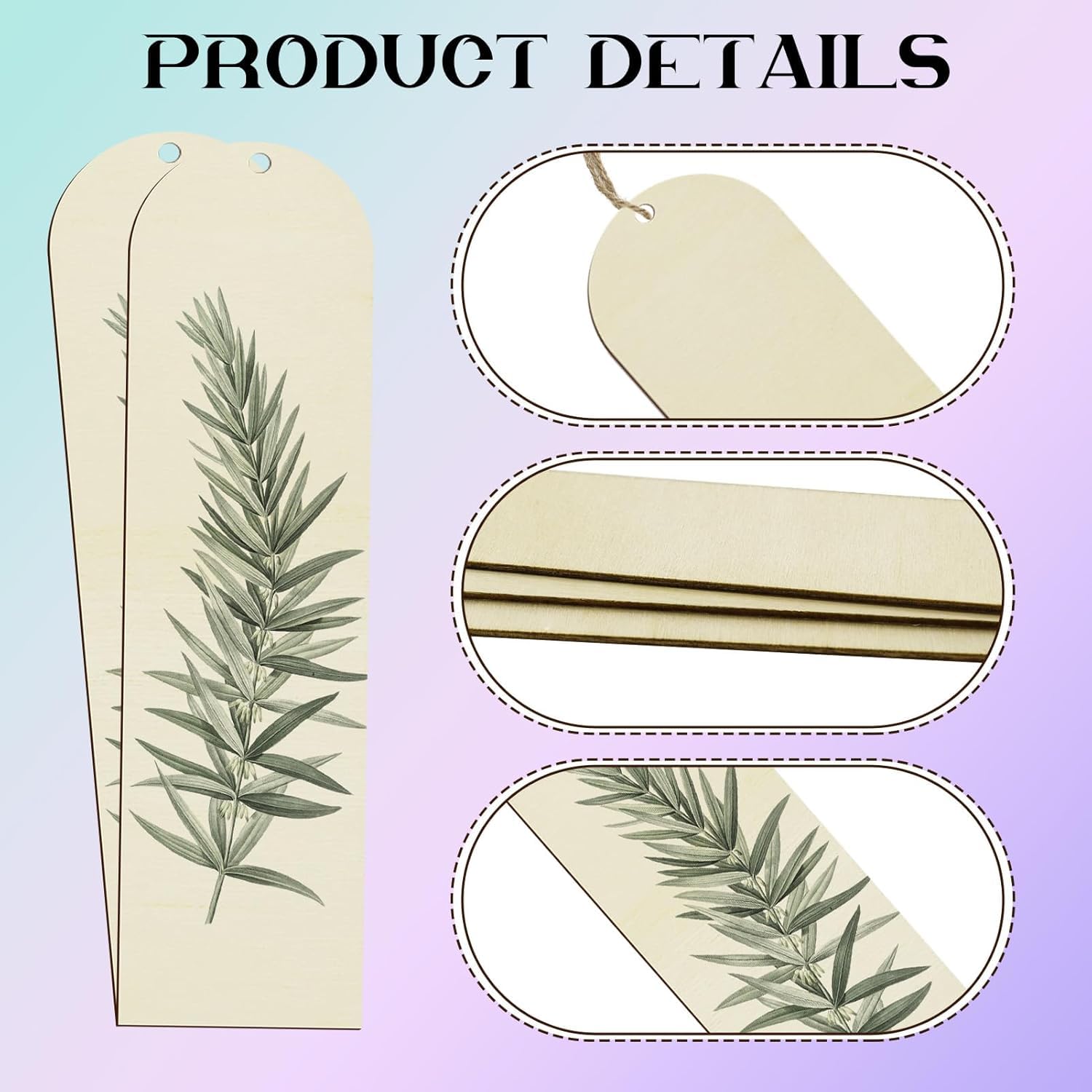 25 PCS Unfinished Wood Bookmarks – Arch MDF Bookmarks Cutuots with Rope | DIY Blank Bookmarks for Painting