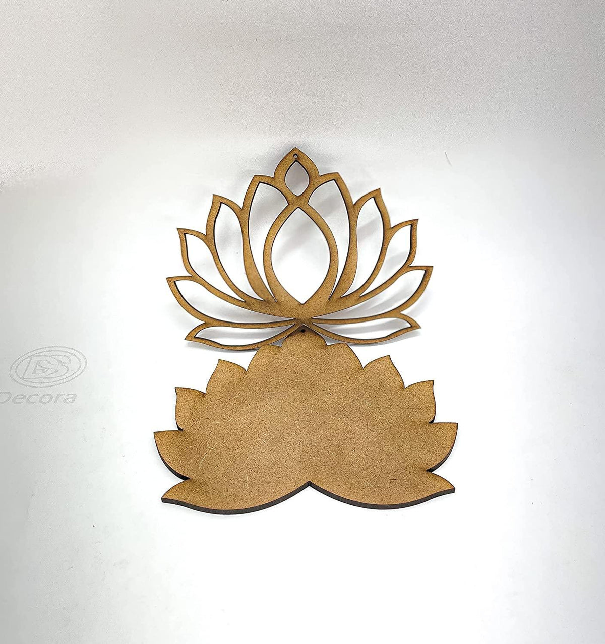 Haoser Wooden Lotus Cutout for Festival Decorations | Floor Decoration Reusable Rangoli for Puja Function (Pack of 5 Length: 4 in Width: 3 in) - Haoser