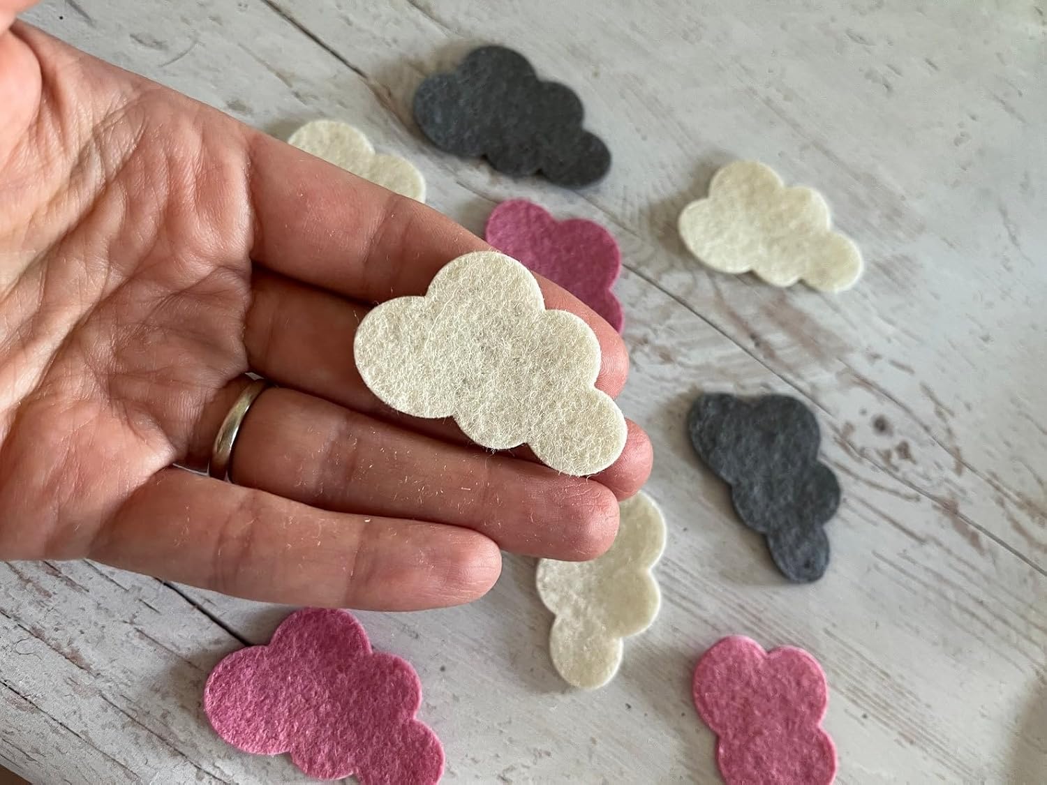 10 Pcs Felt Cloud Die Cuts for DIY Craft & Decoration | Soft Felt Cloud Shapes