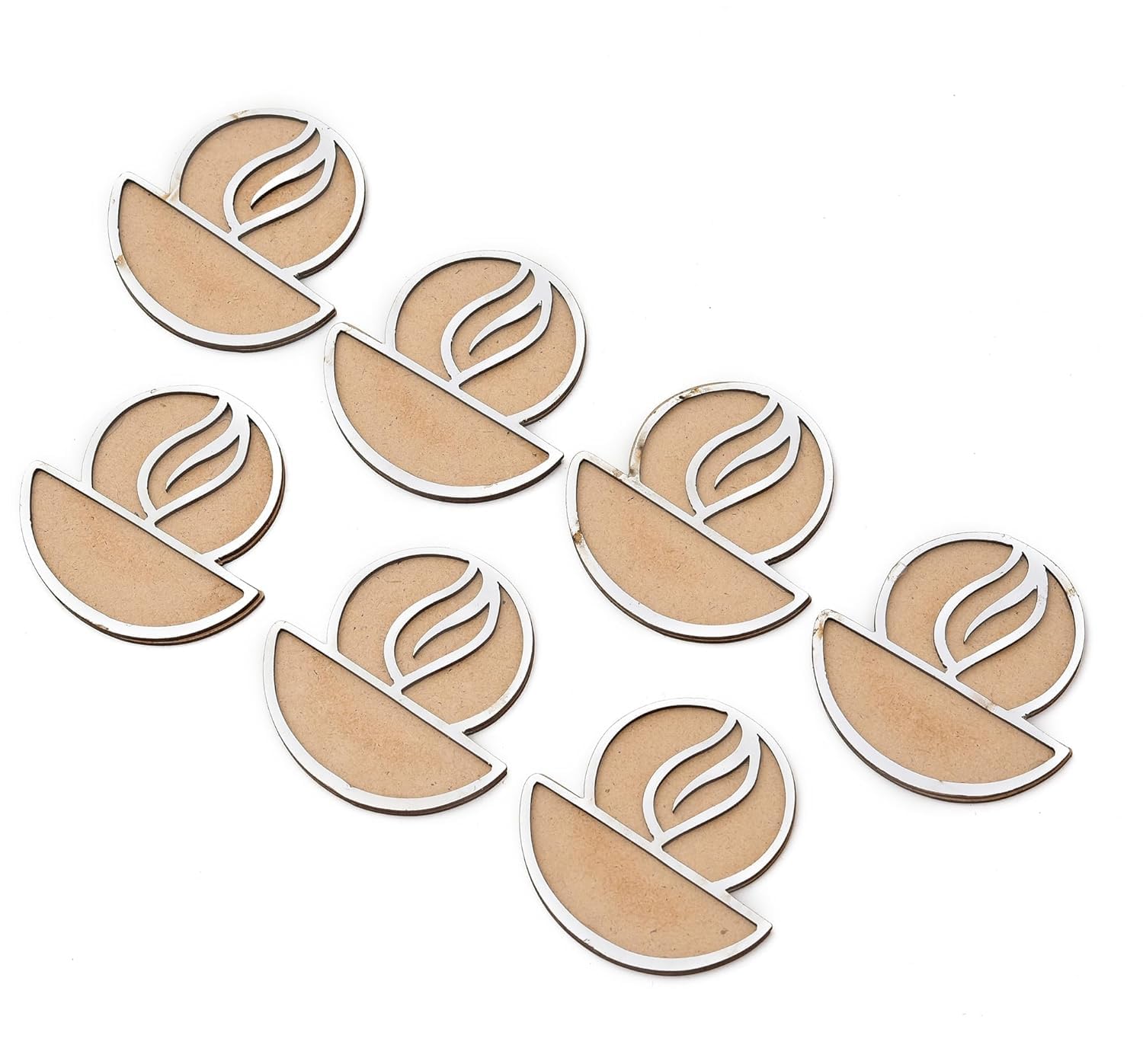 Pack of 12 Wooden Diwali Craft Cutouts – 2.7mm Pine MDF Swastik, Lotus, Feet & Diya Shapes for DIY Painting, Home Temple Wall Hanging, Festive Wedding Decoration & Rangoli Borders (3x3 Inch)