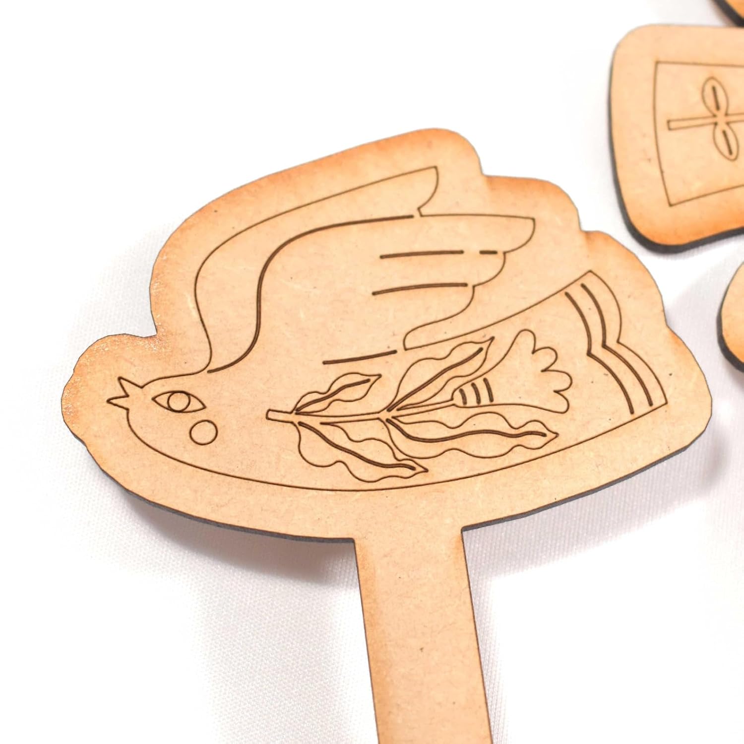 Set of 3 Bird Design MDF Wooden Plant Stake DIY Painting Kit