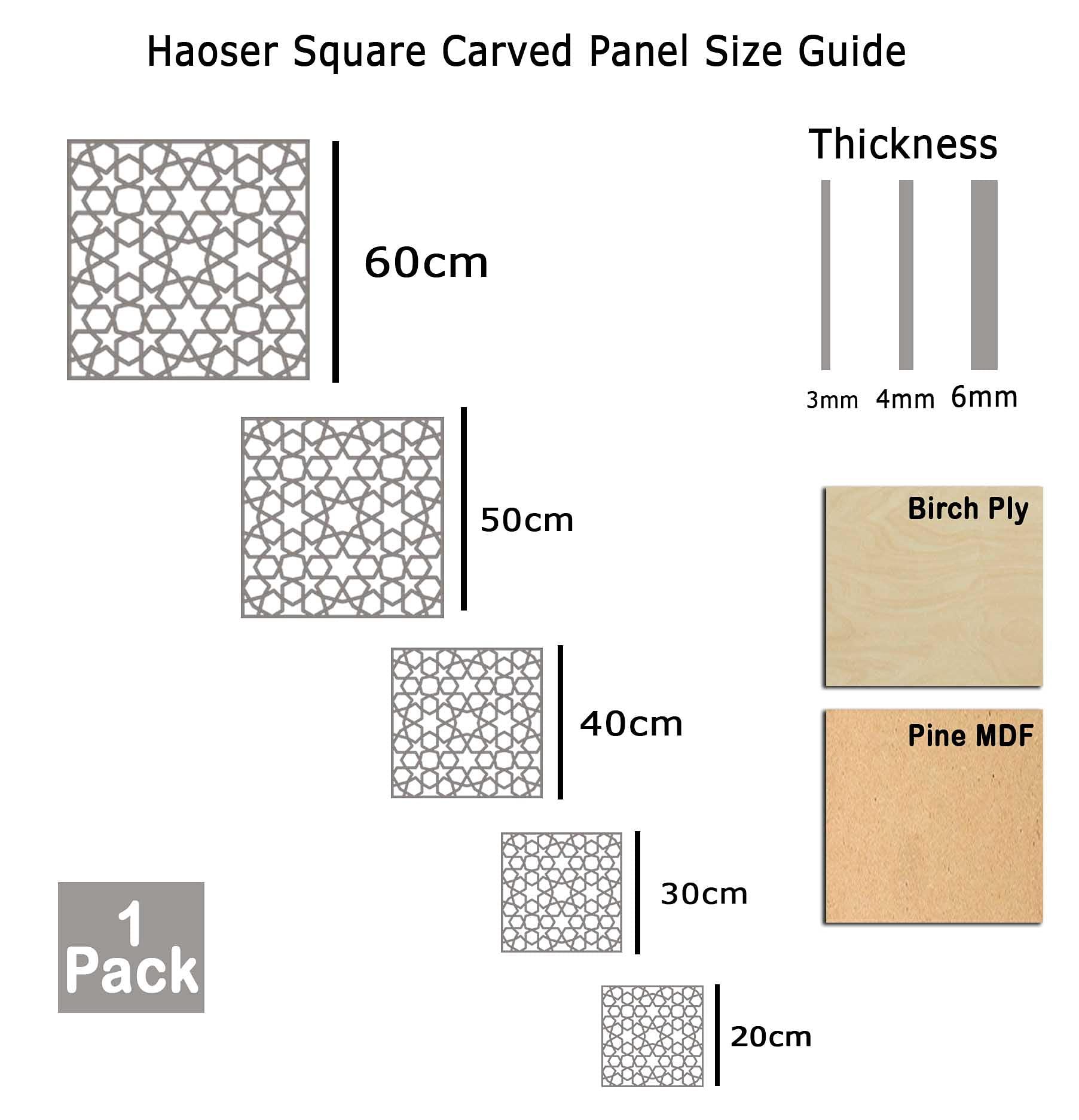 Haoser Birch Ply-3mm Wooden Panel for Room Divider/Partition, Wall Decor Pack of 1 Geometric Laser Cut Carved Panel  (Panle-5) - Haoser