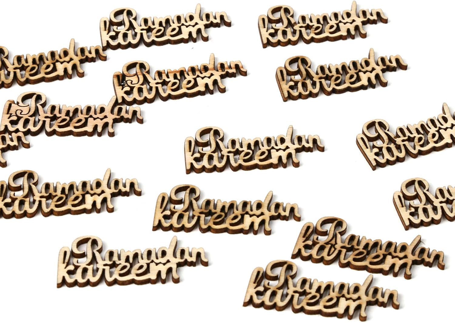 Haoser Unfinished Eid Ramadan Kareem Wooden Ornament Decorations,DIY Muslim Party Decorations Islamic Home Decor & Gifts Paintable Wooden Craft Decorations 10Pcs|Ramadan Decor Cutouts