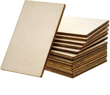 Haoser Unfinished Wood MDF Cutouts Rectangle-Shaped,MDF Boards for Art and Craft Projects, Hanging Decorations 6x3 in Pack of 30, Rectangle Craft - Haoser