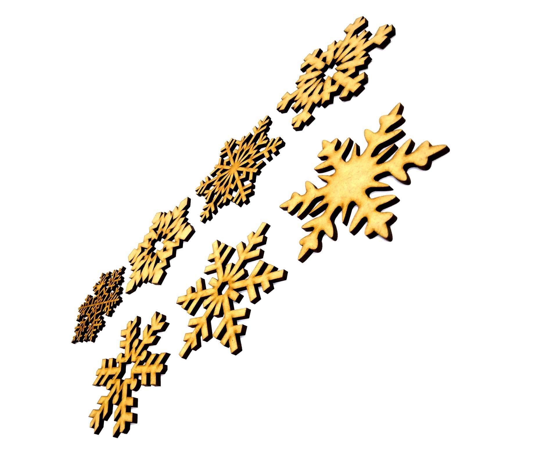 Haoser Wooden Christmas Tree Ornaments Cutout for Christmas Decoration Hanger Pack of 7, Wooden Christmas Decorations for Home - Haoser