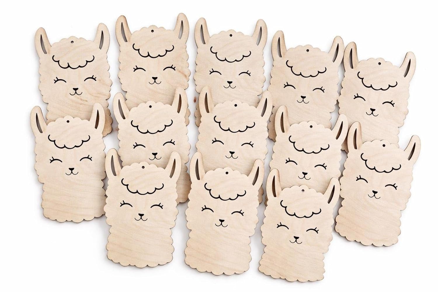 12 Pcs Wooden Alpaca Cutouts | 3 Inch Unfinished MDF/Birch Wood Shapes for DIY Painting Craft