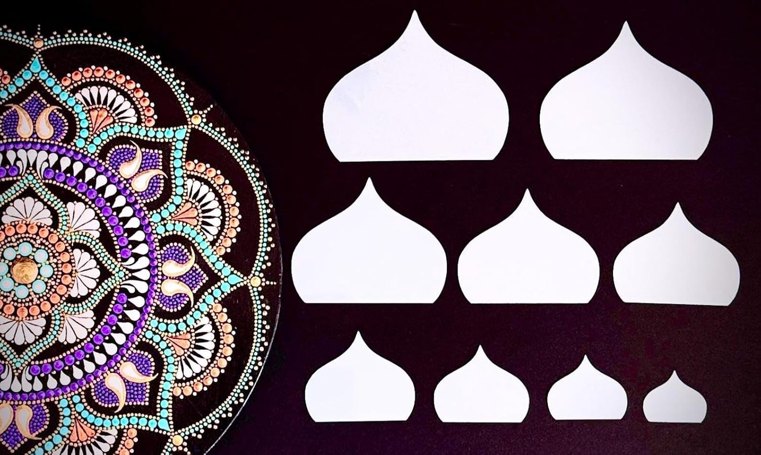 9 Pcs Mandala Stencil Design Tool | Reusable Mandala Painting Stencil for DIY Art Craft
