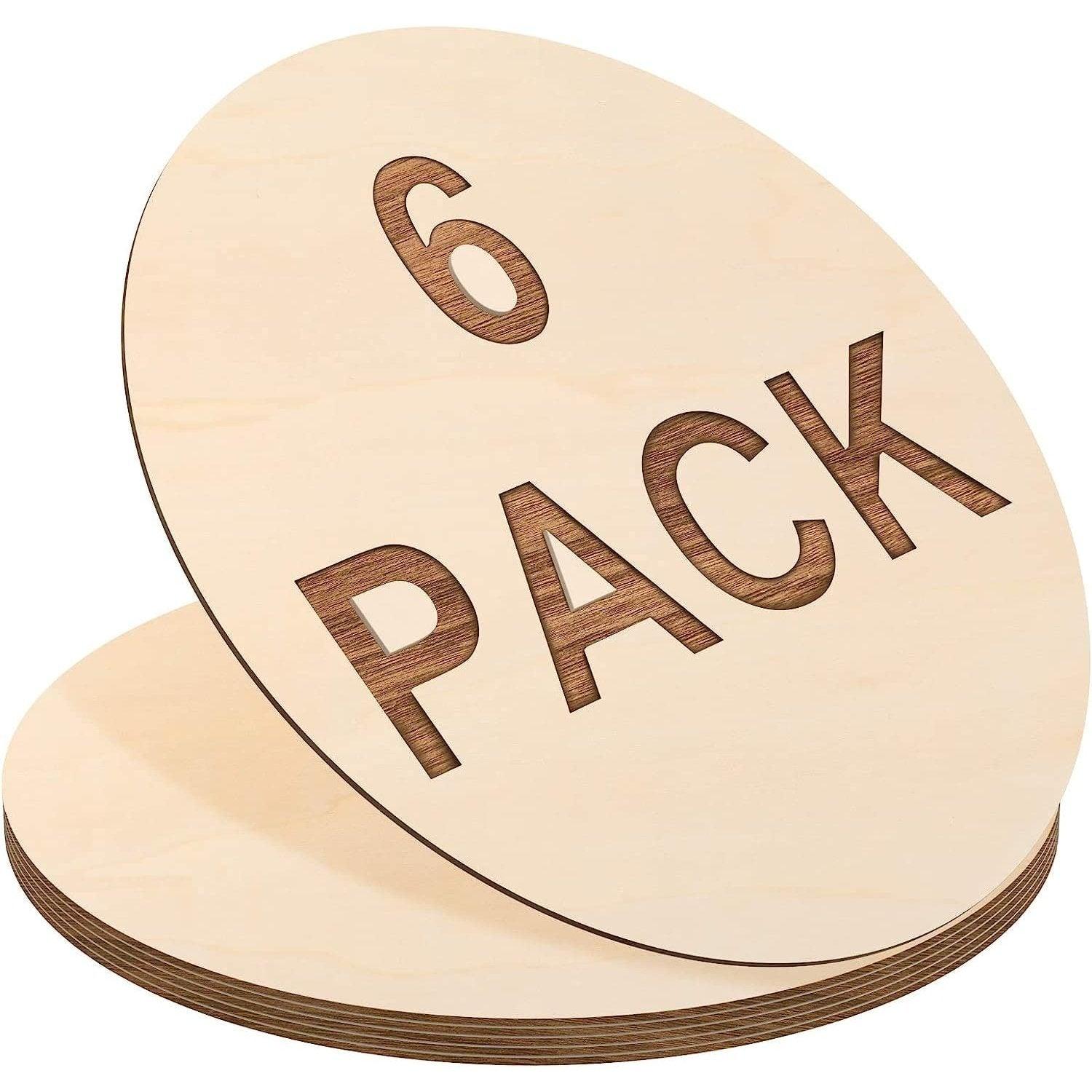 Haoser 6 Pieces Round Wood Circles Unfinished Wood Slices Cutout for Craft Door Hanger, Pyrography, and Painting (8 Inch) - Haoser