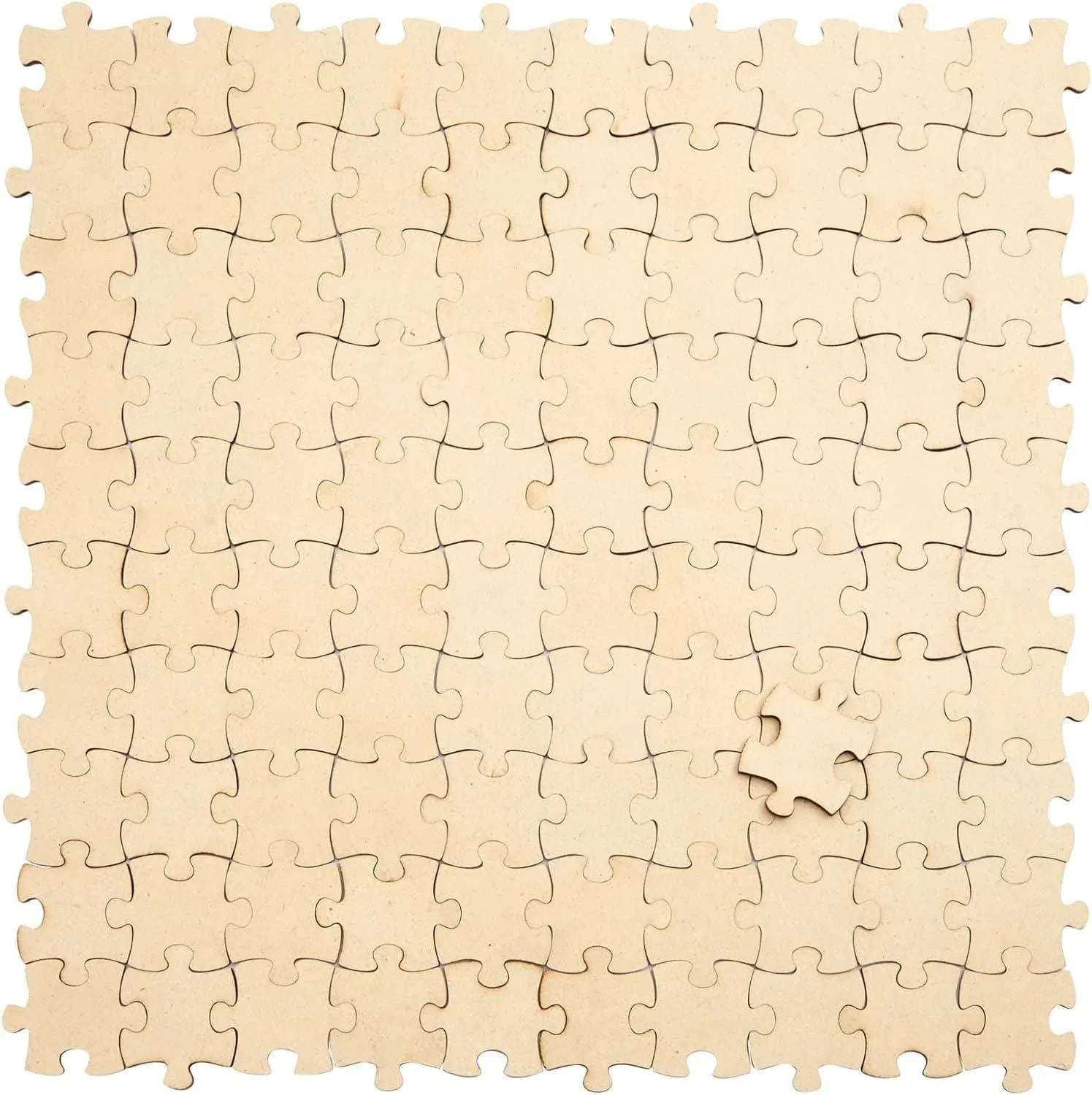 Haoser 100 Blank Wooden Puzzle Pieces for Crafts, DIY Art Projects, 1.9x1.6" Unfinished Freeform Jigsaw Wood Puzzle to Draw On - Haoser