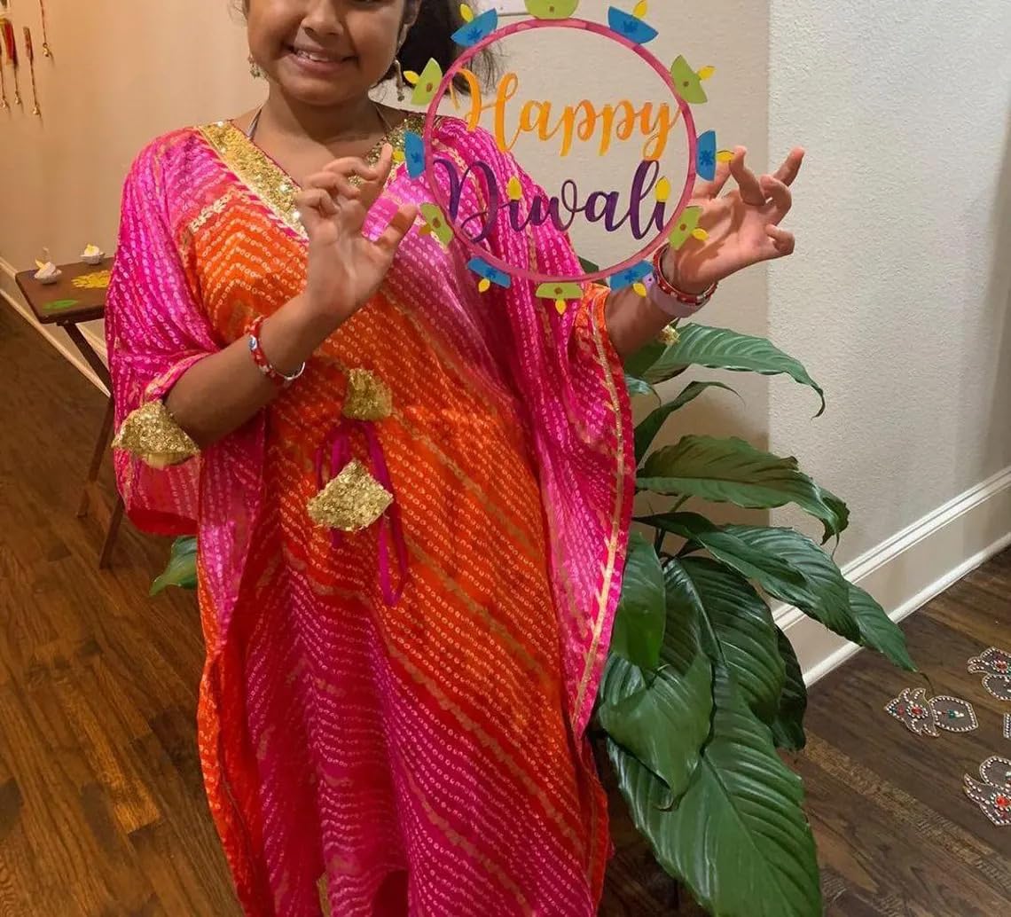 Pack of 2 Diwali Wreath – 12 Inch MDF Unfinished Diwali Door Sign, Door Hanger, Craft Kit for Kids