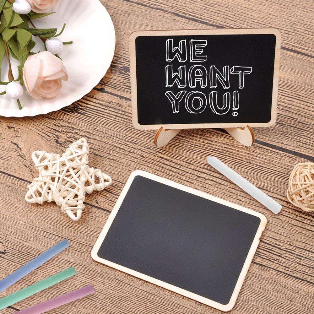 Haoser Chalkboard Labels Mini Chalkboards Signs, 20 Pack Small Chalkboards Blackboard with Easel Stand for Weddings, Birthday Parties, Message Board Signs and Event Decorations - Haoser