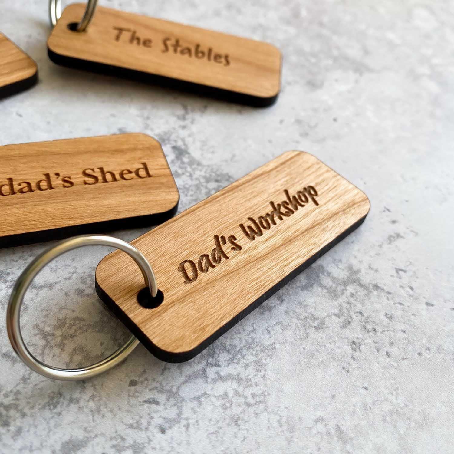 Haoser Customized Wooden Keyring for DIY Projects - Laser Engravable, Printable & Writable, Design Wooden Key Chain for Gifting Friendship Day Rectangle Shape (Multipack) (H-PM3-KEYRING-2-P5) - Haoser
