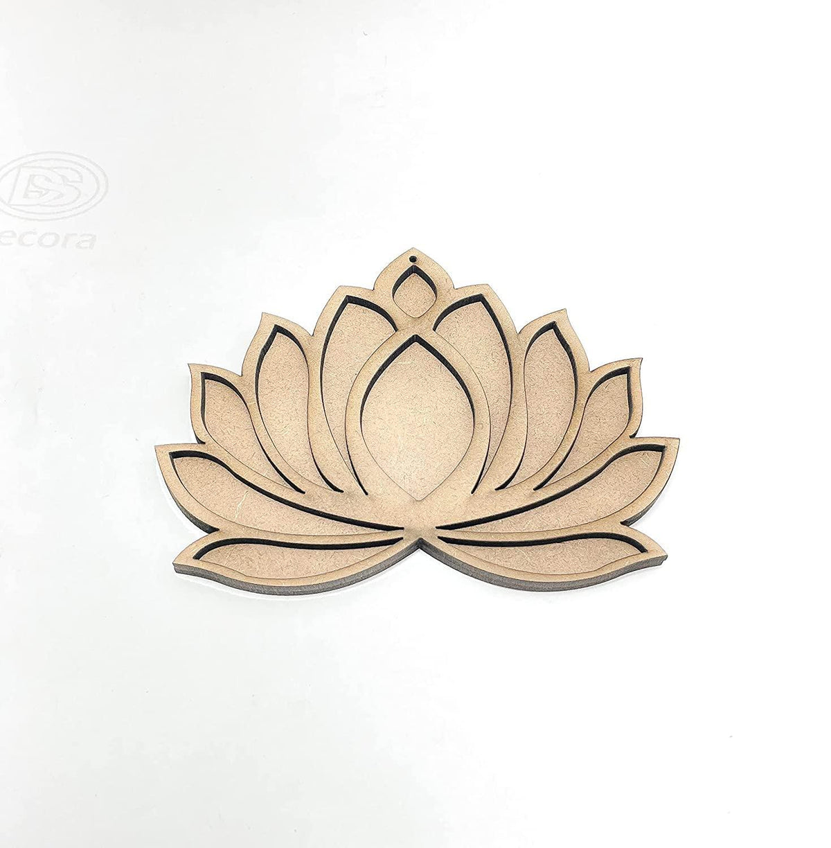 Haoser Wooden Lotus Cutout for Festival Decorations | Floor Decoration Reusable Rangoli for Puja Function (Pack of 5 Length: 4 in Width: 3 in) - Haoser