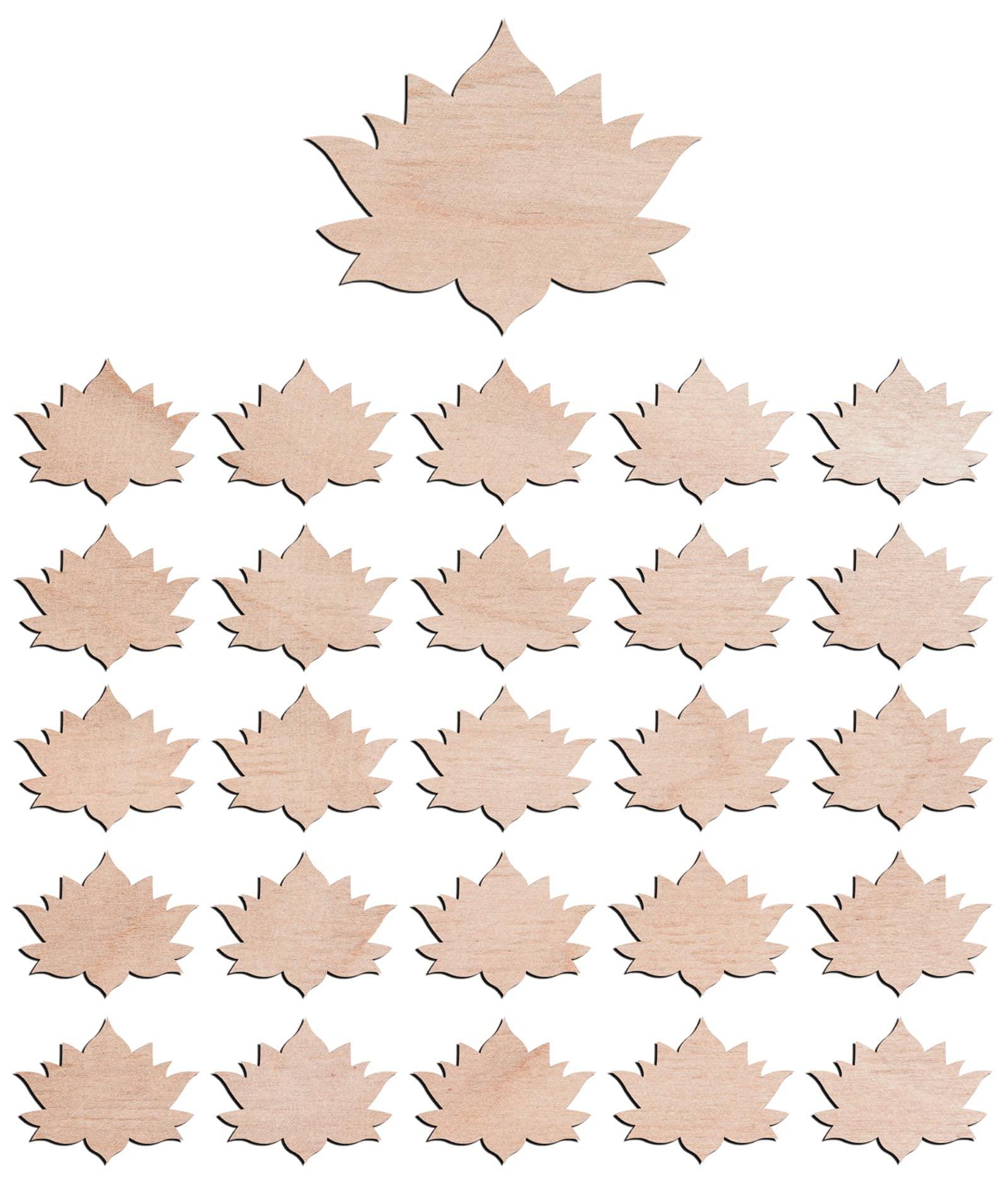 Haoser 3mm Wooden Lotus Cutouts for Scrapbooking Arts Crafts DIY Decoration Display Décor - Haoser