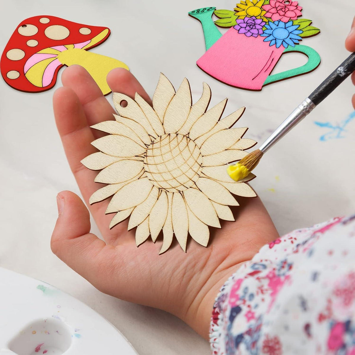 Haoser 10 PCS Unfinished Ice Cream Wood Cutouts 10 Styles Summer DIY Blank Unfinished Wooden Cutouts for Crafts Ice Cream Ornament for Kids Painting, DIY Crafts Home Decoration,Kids Art and Craft kit - Haoser