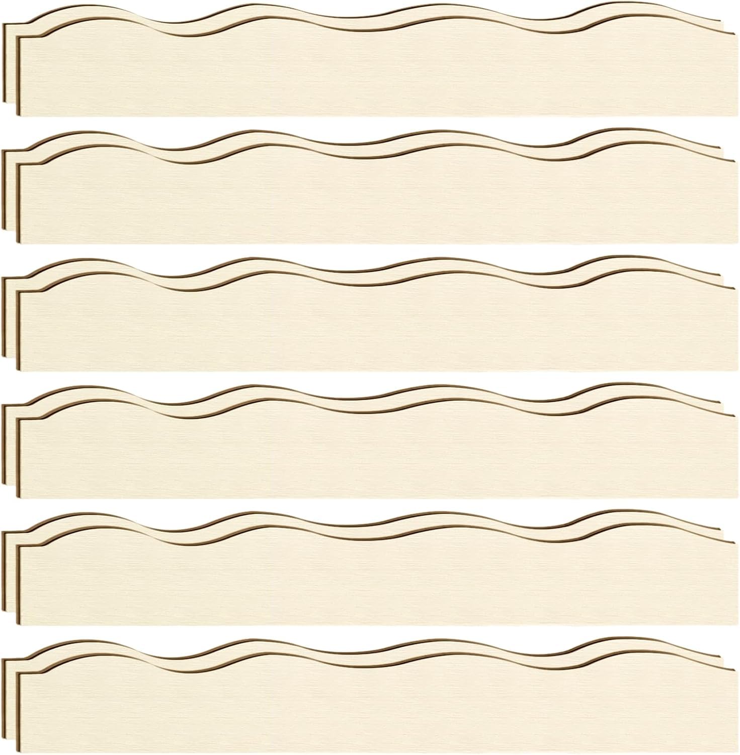 12 Pcs Unfinished Scalloped Decorative Wooden Trim | 15x1.57 Inch DIY Wooden Molding for Wall, Shelf, Cabinet, Window & Door Decoration