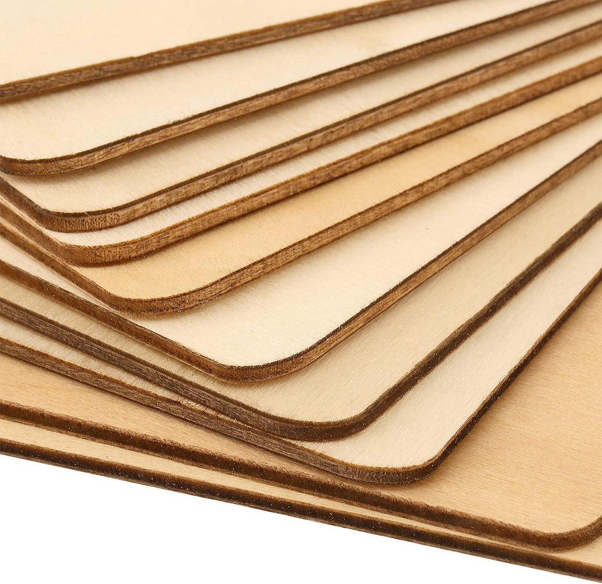 Haoser Wood Squares for Crafts, Unfinished Wooden Square Cutouts,Unfinished Round Square Wood Slices Board for Resin Art, Mandala Art, Pyrography, Painting, MDF Square Board - Haoser