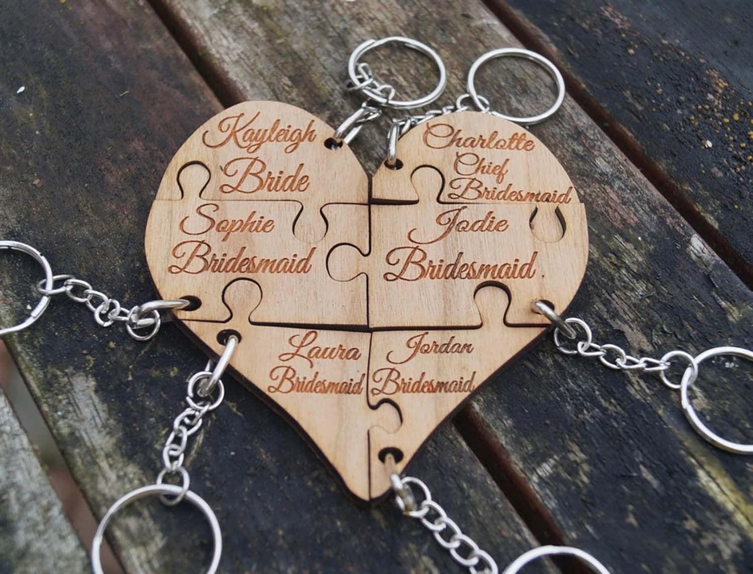Haoser Customized Wooden Keyring for DIY Projects - Laser Engravable, Printable & Writable, Design Wooden Key Chain for Gifting Friendship Day Heart Shape (Multipack) (H-PM3-KEYRING-3-HEART) - Haoser