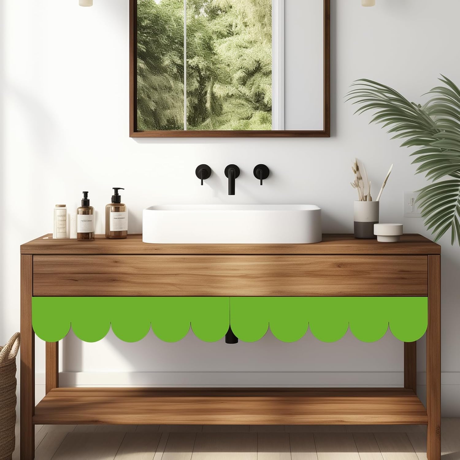 6Pack Unfinished Scalloped Decorative Wood Trim for DIY Projects | Wooden Moulding Trim for Wall