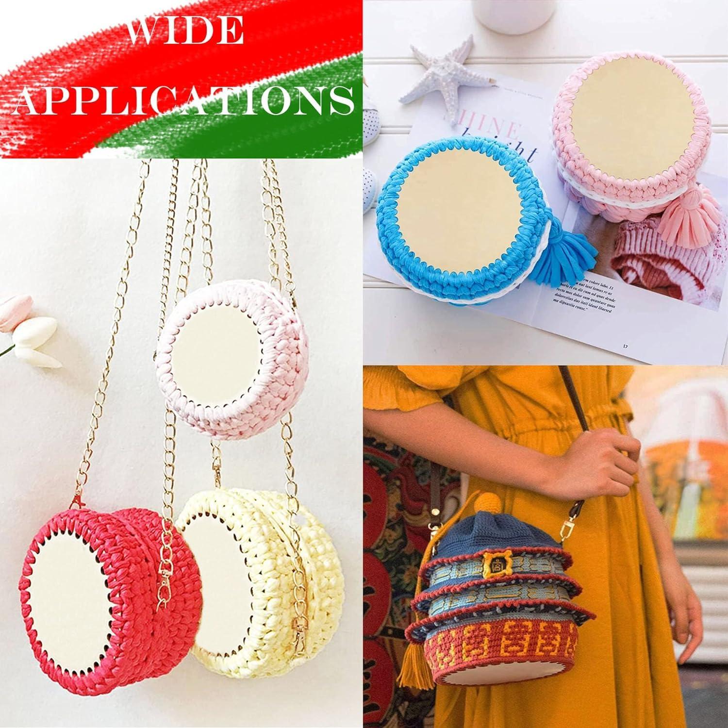 Haoser 5 PCS Wooden Crochet Bag Bottom, Circle Wooden Basket Bottom Wooden Base Shaper Blank Crochet Base for DIY Basket Craft Weaving Making Supplies - Haoser