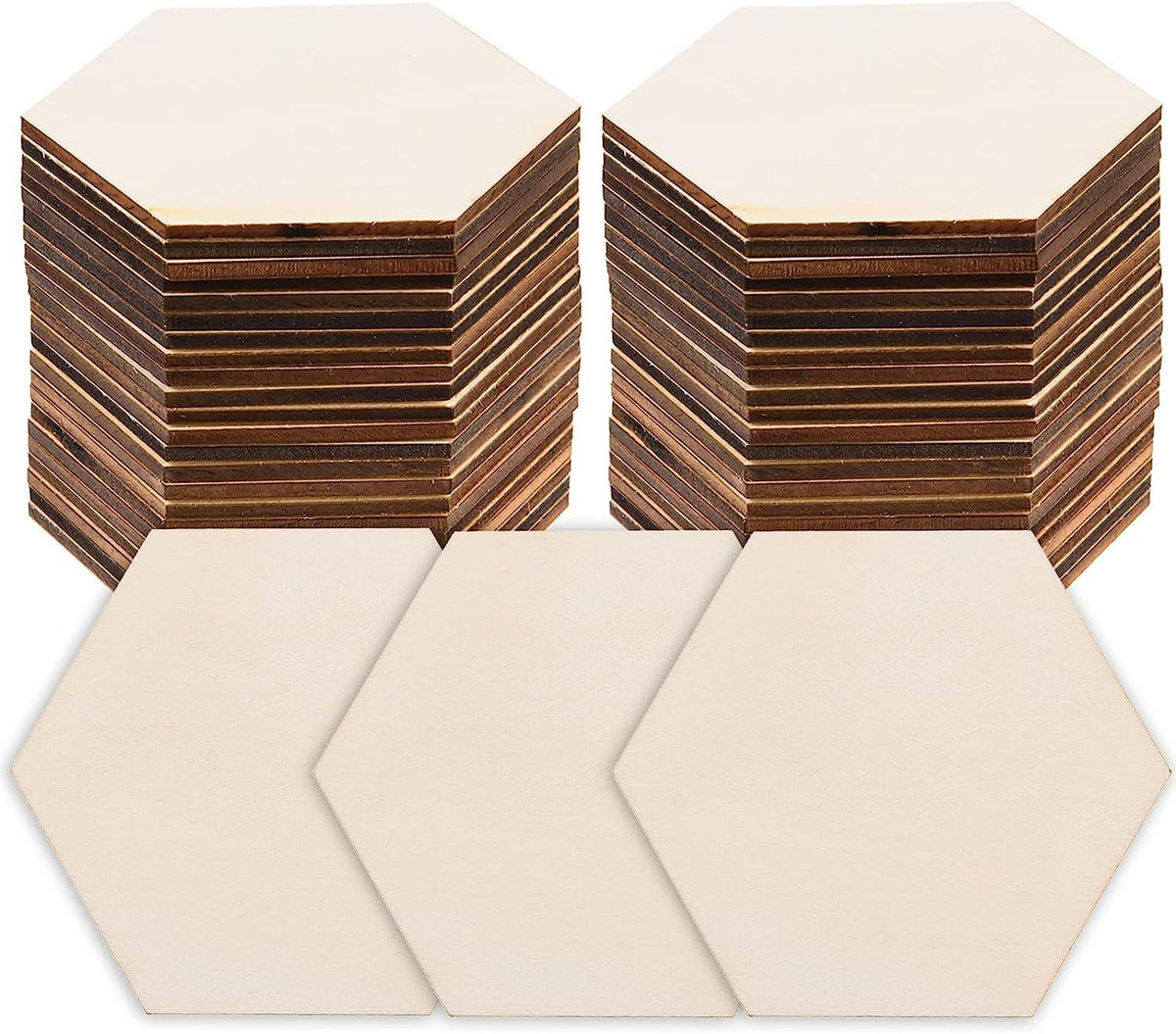 Haoser Wood Squares for Crafts, Unfinished Wooden Square Cutouts,Unfinished Round Square Wood Slices Board for Resin Art, Mandala Art, Pyrography, Painting, MDF Square Board - Haoser