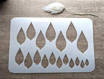 Pack of 2 Teardrop Swoosh Guide Stencil for Dot Mandala Art – 11 x 7 Inch Plastic MDF Drawing Template