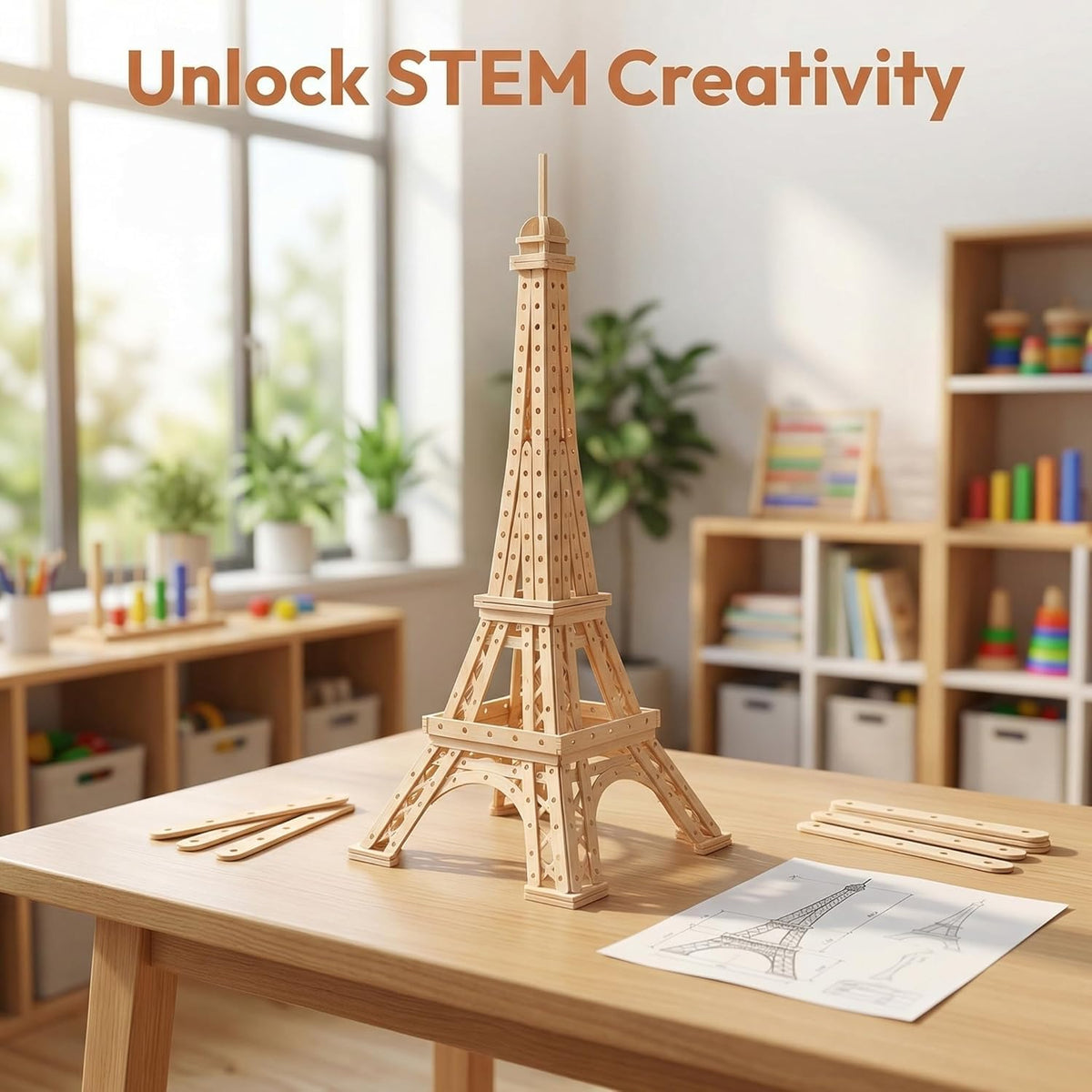 20 Pcs Pine MDF Wooden Craft Sticks with Holes for DIY Model Building, Pre-Drilled Popsicle Wood Slats fo School Projects, Kids Craft Supplies & Handmade Art, 5.91 x 0.63 Inch