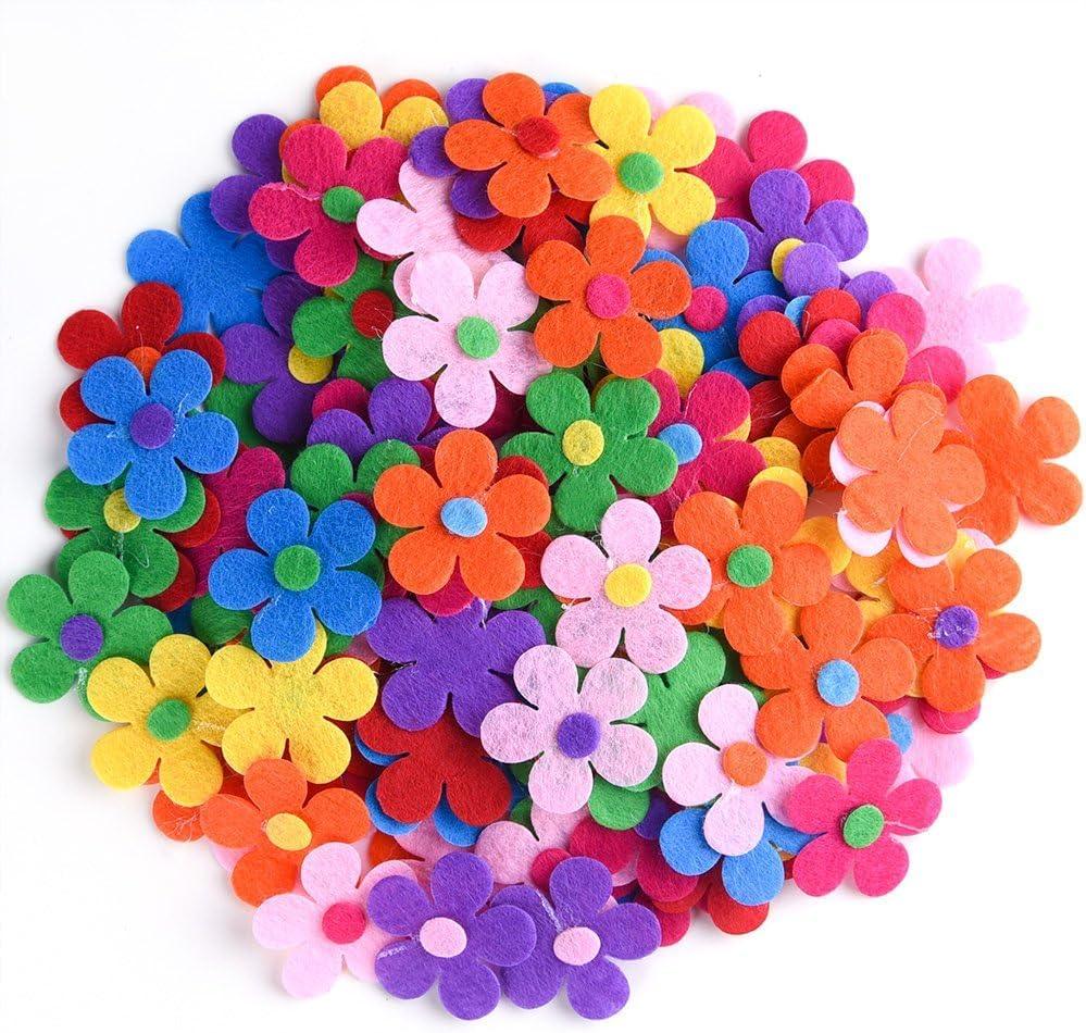 Haoser 50 Pieces Felt Flowers Fabric Flower, Felt Flowers for Craft - Haoser