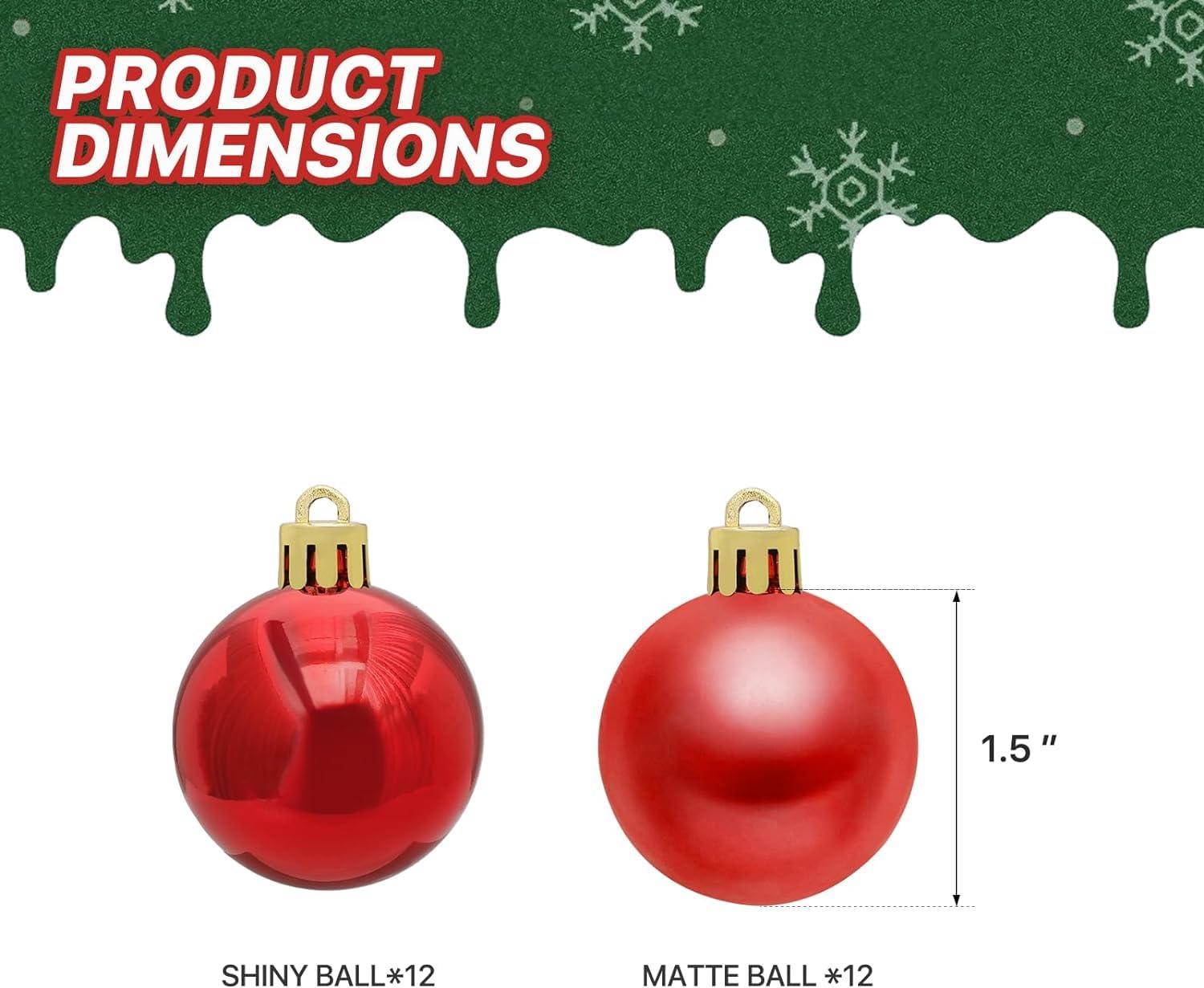 Haoser Mini Ornaments for Xmas Tree Decoration | Xmas Tree Decorations Set for Festive Cheer - Haoser