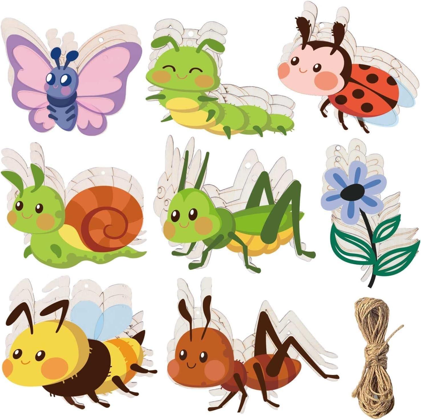 Haoser 10 PCS Unfinished Ice Cream Wood Cutouts 10 Styles Summer DIY Blank Unfinished Wooden Cutouts for Crafts Ice Cream Ornament for Kids Painting, DIY Crafts Home Decoration,Kids Art and Craft kit - Haoser