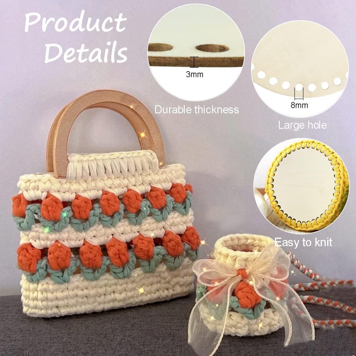 Haoser 6 Pieces 3 Styles Wooden Crochet Bag Bottom Oval Crochet Basket Wood Base Blank Wooden Basket Bottoms Shaper for DIY Basket Weaving Crochet Supplies DIY Bag Shoulder Bags Purse Making - Haoser