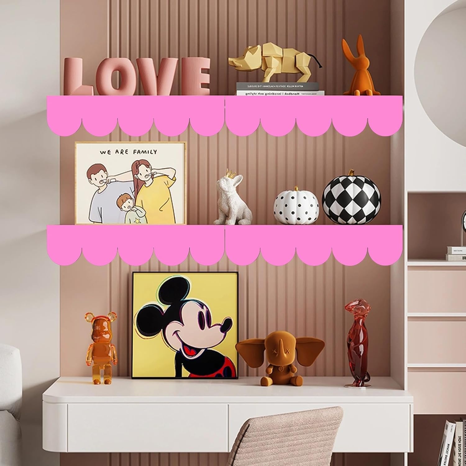 6Pack Unfinished Scalloped Decorative Wood Trim for DIY Projects | Wooden Moulding Trim for Wall