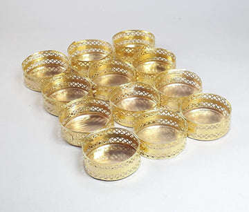 Haoser Handicraft Small Katori Tealight Diya Candle Holder, Set of 12,Iron