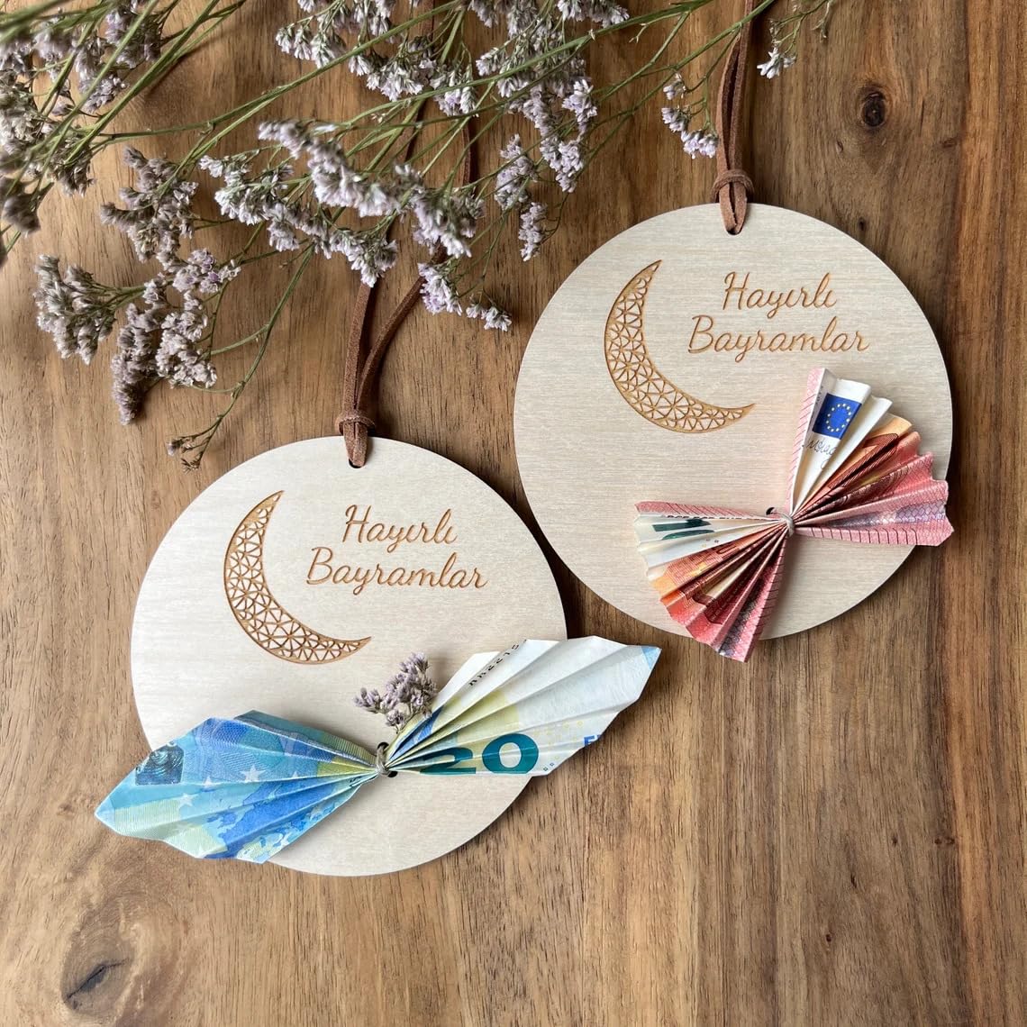 Haoser Unfinished Eid Mubarak Money Gift Cutouts|Ramadan Gift Item|Ramadan Décor & Eid Gift Item -Pack of 2 pc|Money Holders Eid Al-Adha Gifting Cards for Eid Ramadan Party Supplies