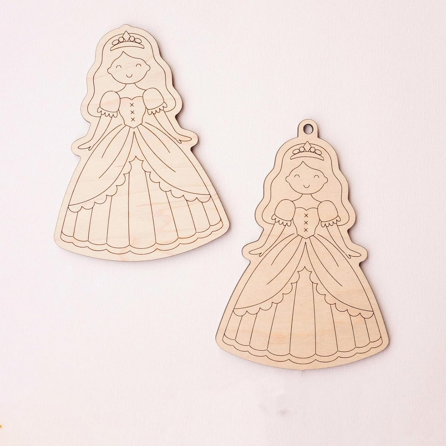 4 Pcs Wooden Princess Paint Kit for Kids (5 Inch) | DIY Fairy Tale Craft Set