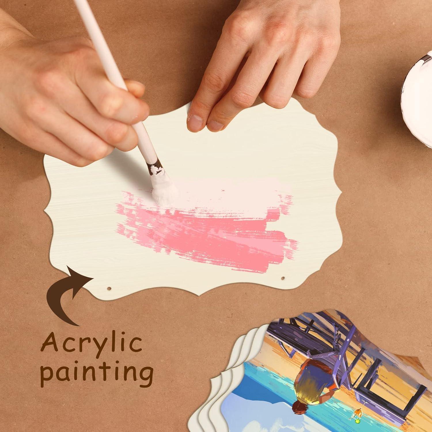 Haoser 15 Pcs Unfinished Wood Sign Blank Wood Blanks Wooden Plaque for Craft Oval Hanging Wood Sign 9 x 6 in Rectangle Shaped Wood Plaque Wood Ornaments Wood Slices for DIY Painting Writing Decoration - Haoser